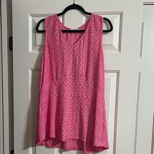 Habitat Pink and White Sleeveless Textured Patterned Tank Top Size Large